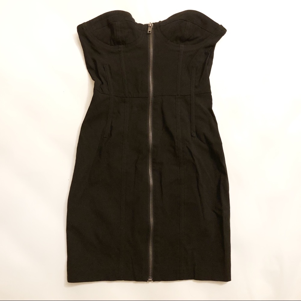 NWOT H&M Strapless Bodycon Black Mini Dress sz 2